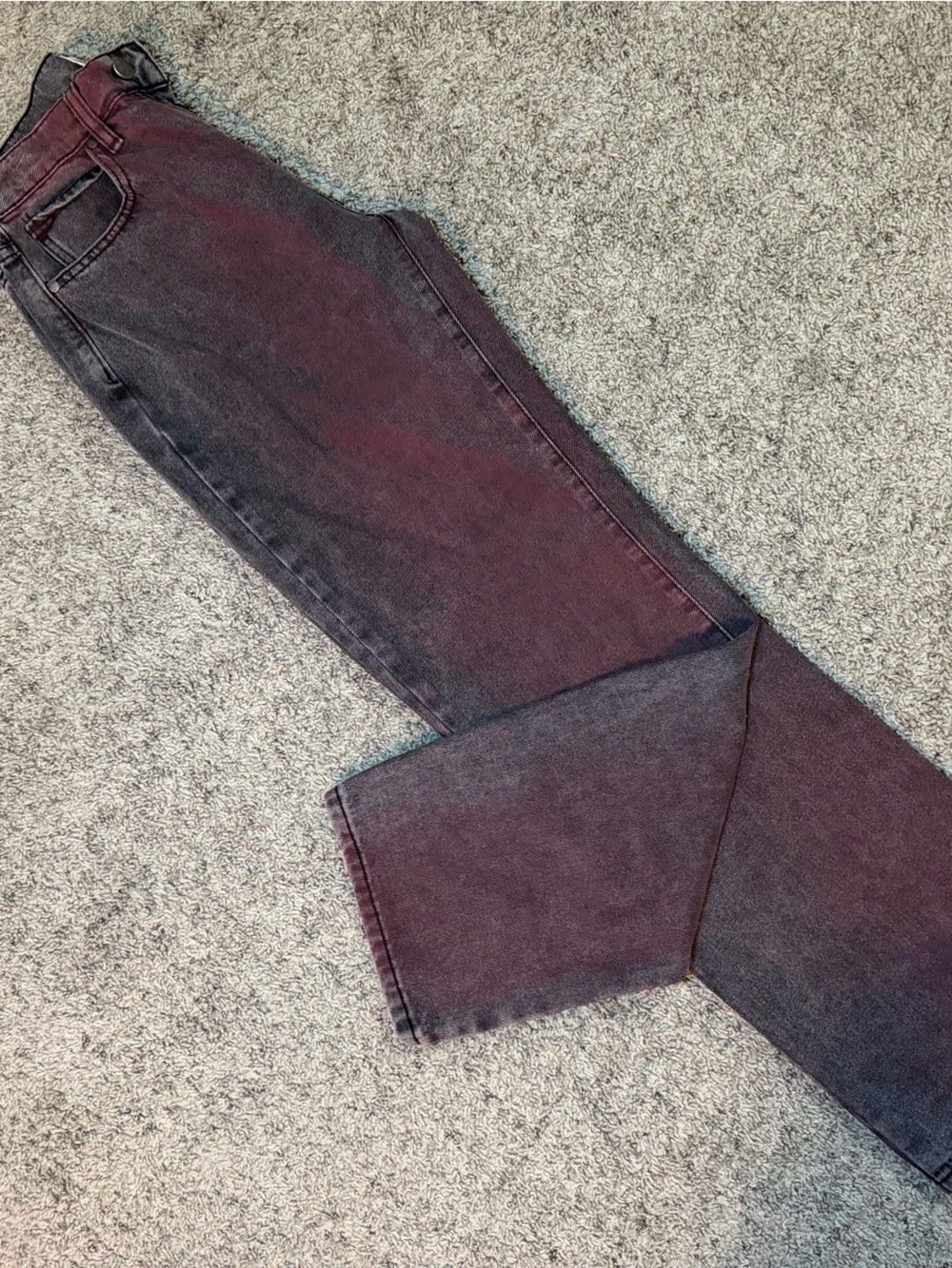 Straight Leg Women’s Jeans in Deep Burgundy